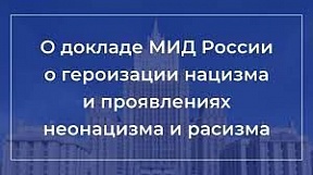 Выдержка из доклада МИД России "О ситуации с героизацией нацизма, распространении неонацизма и других видов практики, которые способствуют эскалации современных форм расизма, расовой дискриминации, ксенофобии и связанной с ними нетерпимости"