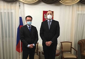Ambasador Vladislav Maslennikov se sastao sa Izvršnim Direktorom "Aerodroma Crne Gore" Danilo Orlandićem